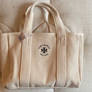 Tory Burch Ivory Canvas Tote